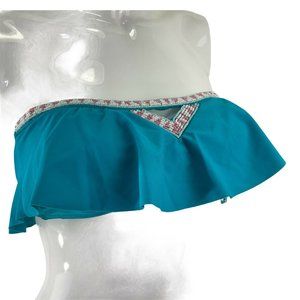 Ninety Nine Bikini Top Women Sz Small Teal Amazon Beaded Accent Bandeau Nwt $40